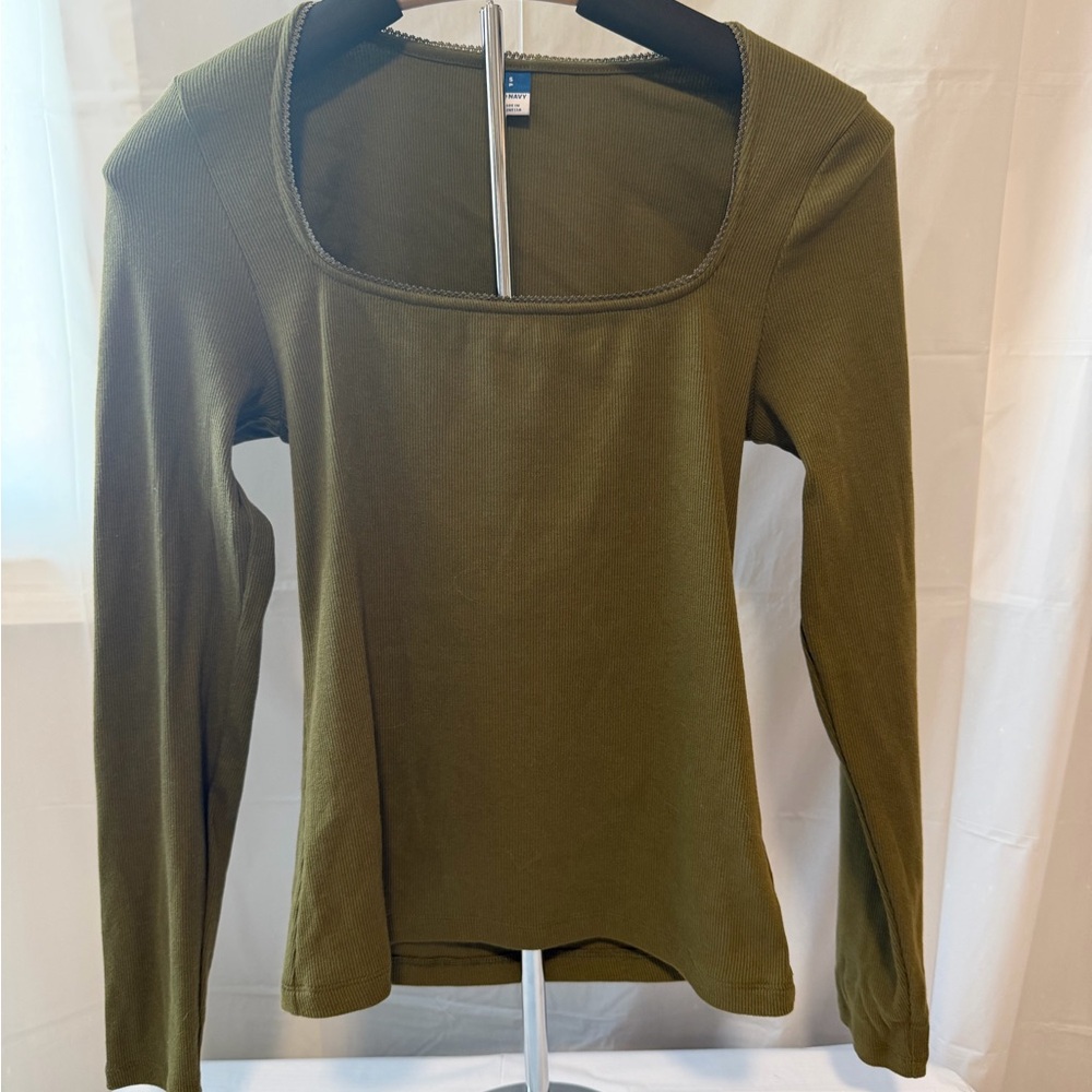Old Navy Forest Green Long Sleeve Top
